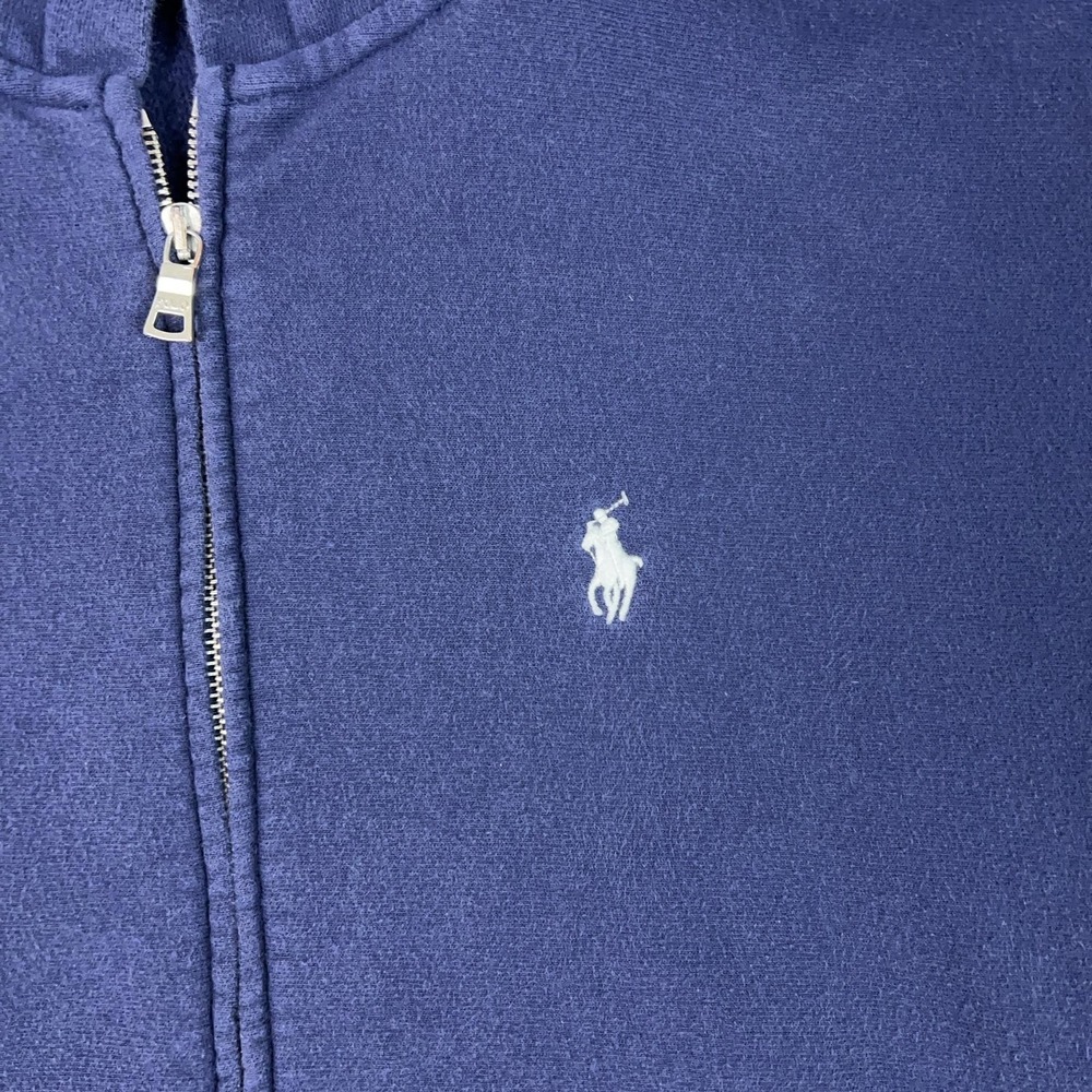 Polo Ralph Lauren Hoodie Womens Small Blue Full Zip Fleece Sweatshirt Logo Top - Picture 3 of 10